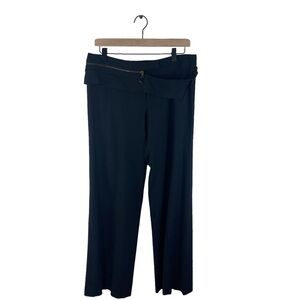 Vintage Iro Zipper Waist Wide Leg Wool Blend Pants